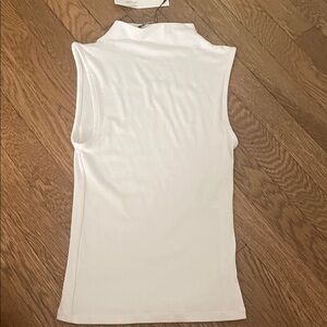 Sleeveless Zara White Mock Neck Top